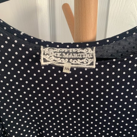 Pink Martini Casual/Work Dress, Size XS, Dark Navy Polka Dot. - Picture 3 of 4